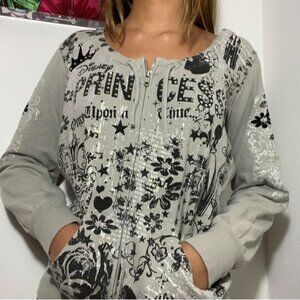 DISNEY Parks Princess Hoodie Grey Large